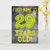 白熱［赤熱］光を放つオーラ不気味ルック"29歳！" +名前 カード (黄色い花)