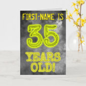 白熱［赤熱］光を放つオーラ不気味ルック"35歳！" +名前 カード (黄色い花)
