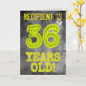 白熱［赤熱］光を放つオーラ不気味ルック"36歳！" +名前 カード (黄色い花)