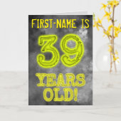 白熱［赤熱］光を放つオーラ不気味ルック"39歳！" +名前 カード (黄色い花)