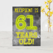 白熱［赤熱］光を放つオーラ不気味ルック"61歳！" +名前 カード (黄色い花)