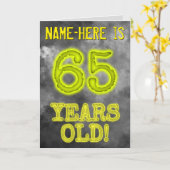 白熱［赤熱］光を放つオーラ不気味ルック"65歳！" +名前 カード (黄色い花)