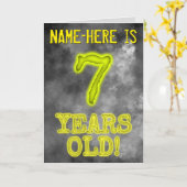 白熱［赤熱］光を放つオーラ不気味ルック"7歳！" +名前 カード (黄色い花)