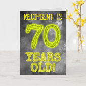 白熱［赤熱］光を放つオーラ不気味ルック"70歳！" +名前 カード (黄色い花)