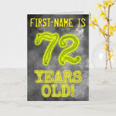 白熱［赤熱］光を放つオーラ不気味ルック"72歳！" +名前 カード (黄色い花)