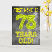 白熱［赤熱］光を放つオーラ不気味ルック"73歳！" +名前 カード (黄色い花)