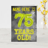 白熱［赤熱］光を放つオーラ不気味ルック"75歳！" +名前 カード (黄色い花)