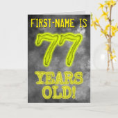 白熱［赤熱］光を放つオーラ不気味ルック"77歳！" +名前 カード (黄色い花)