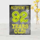 白熱［赤熱］光を放つオーラ不気味ルック"92歳！" +名前 カード (黄色い花)