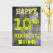 白熱［赤熱］光を放つオーラ不気味ルック「HAPPY 10誕生日」 カード (黄色い花)