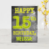 白熱［赤熱］光を放つオーラ不気味ルック「HAPPY 15誕生日」 カード (黄色い花)