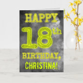 白熱［赤熱］光を放つオーラ不気味ルック「HAPPY 18誕生日」 カード (黄色い花)