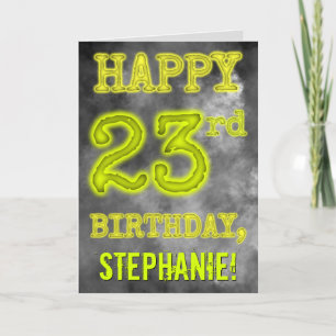 白熱［赤熱］光を放つオーラ不気味ルック「HAPPY 23rd誕生日」 カード