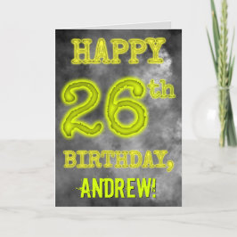 白熱［赤熱］光を放つオーラ不気味ルック「HAPPY 26誕生日」 カード