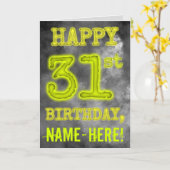 白熱［赤熱］光を放つオーラ不気味ルック「HAPPY 31st誕生日」 カード (黄色い花)