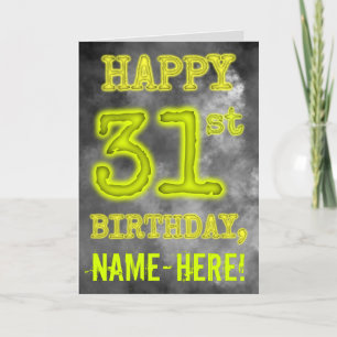 白熱［赤熱］光を放つオーラ不気味ルック「HAPPY 31st誕生日」 カード