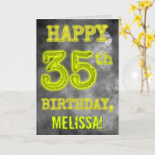 白熱［赤熱］光を放つオーラ不気味ルック「HAPPY 35誕生日」 カード (黄色い花)