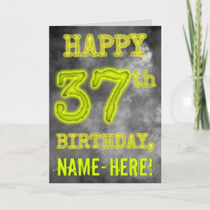 白熱［赤熱］光を放つオーラ不気味ルック「HAPPY 37誕生日」 カード