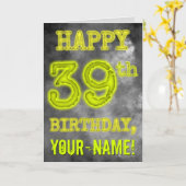 白熱［赤熱］光を放つオーラ不気味ルック「HAPPY 39誕生日」 カード (黄色い花)