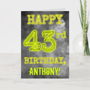 白熱［赤熱］光を放つオーラ不気味ルック「HAPPY 43rd誕生日」 カード