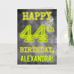 白熱［赤熱］光を放つオーラ不気味ルック「HAPPY 44誕生日」 カード
