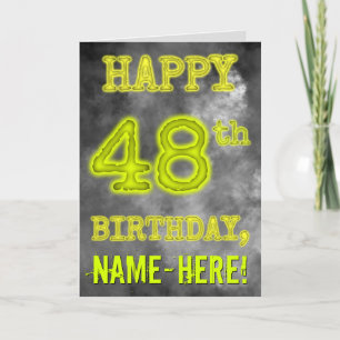 白熱［赤熱］光を放つオーラ不気味ルック"HAPPY 48誕生日" カード