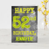 白熱［赤熱］光を放つオーラ不気味ルック「HAPPY 52nd誕生日」 カード (黄色い花)