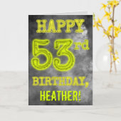 白熱［赤熱］光を放つオーラ不気味ルック「HAPPY 53rd誕生日」 カード (黄色い花)