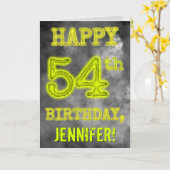 白熱［赤熱］光を放つオーラ不気味ルック「HAPPY 54誕生日」 カード (黄色い花)