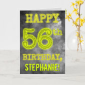 白熱［赤熱］光を放つオーラ不気味ルック「HAPPY 56誕生日」 カード (黄色い花)