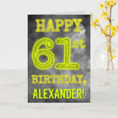 白熱［赤熱］光を放つオーラ不気味ルック「HAPPY 61st誕生日」 カード (黄色い花)