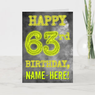 白熱［赤熱］光を放つオーラ不気味ルック「HAPPY 63rd誕生日」 カード