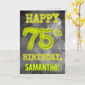 白熱［赤熱］光を放つオーラ不気味ルック「HAPPY 75誕生日」 カード (黄色い花)
