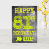 白熱［赤熱］光を放つオーラ不気味ルック「HAPPY 81st誕生日」 カード (黄色い花)
