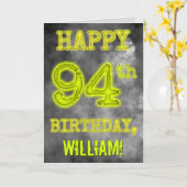 白熱［赤熱］光を放つオーラ不気味ルック「HAPPY 94誕生日」 カード (黄色い花)