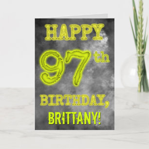 白熱［赤熱］光を放つオーラ不気味ルック「HAPPY 97誕生日」 カード