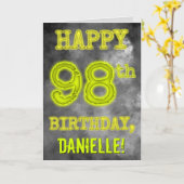 白熱［赤熱］光を放つオーラ不気味ルック「HAPPY 98誕生日」 カード (黄色い花)