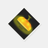 白熱［赤熱］光を放つカボチャ秋ユニーク可愛いオレンジブラック スタンダードカクテルナプキン (角)