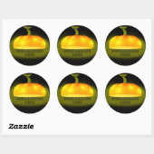 白熱［赤熱］光を放つカボチャ秋ユニーク可愛い黒オレンジ ラウンドシール (シート)