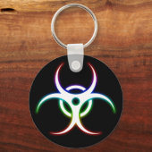 白熱［赤熱］光を放つカラフル生物学的災害［有害物質］ キーホルダー (正面)