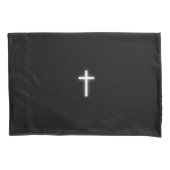 白熱［赤熱］光を放つキリスト教十字架 – 見守る 枕カバー (正面)