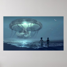 白熱［赤熱］光を放つクラゲ雲海ビーチ