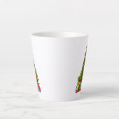 白熱［赤熱］光を放つクリスマスツリーの星光の装飾 カフェラテマグ (正面)