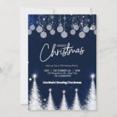 白熱［赤熱］光を放つクリスマスツリーズホリデーパーティー 招待状 (正面)