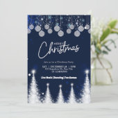 白熱［赤熱］光を放つクリスマスツリーズホリデーパーティー 招待状 (スタンド正面)