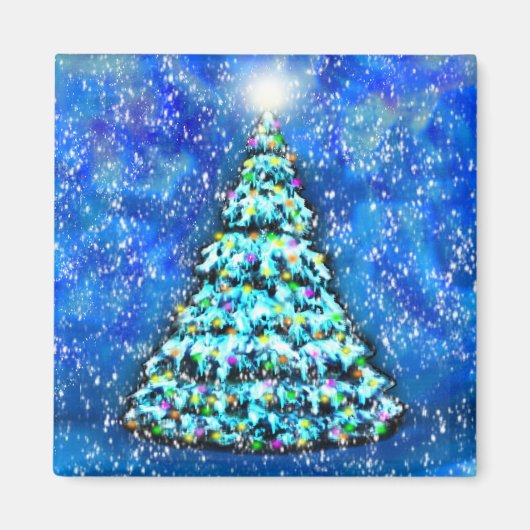 白熱［赤熱］光を放つクリスマスツリー磁石 マグネット (正面)