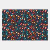 白熱［赤熱］光を放つクリスマスライトパターン ラッピングペーパーシート (正面3)