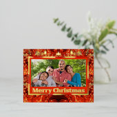 白熱［赤熱］光を放つクリスマスライトホリデイ 箔シーズンポストカード (立ち正面)