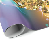 白熱［赤熱］光を放つクリスマスライト《写真》ぼけ味ゴールデンツリー ラッピングペーパー (ロールコーナー)