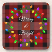 白熱［赤熱］光を放つクリスマス灯 コースター (正面)